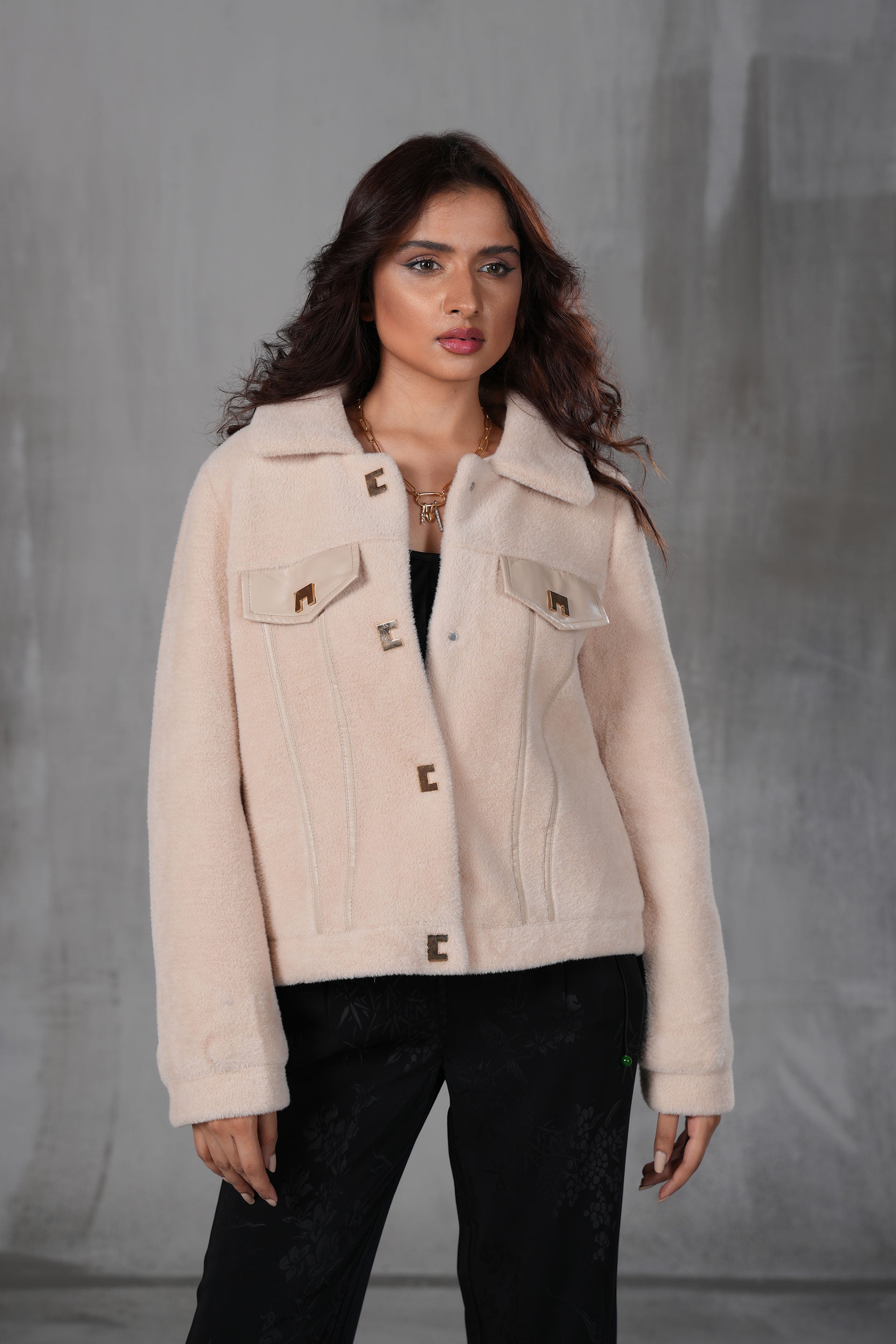 Pale Pink Sherpa Coat